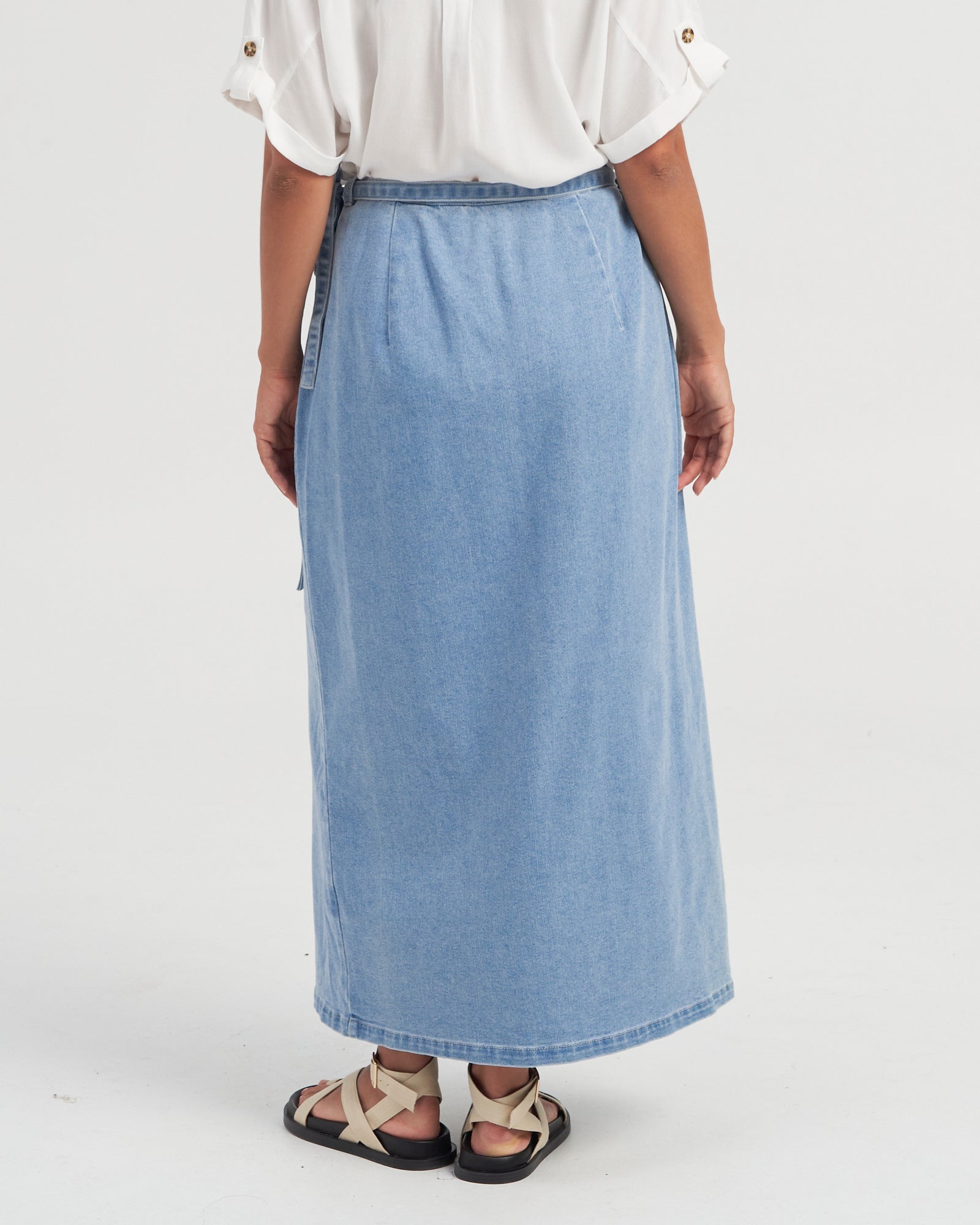 VMZINNIA DENIM MIDI SKIRT